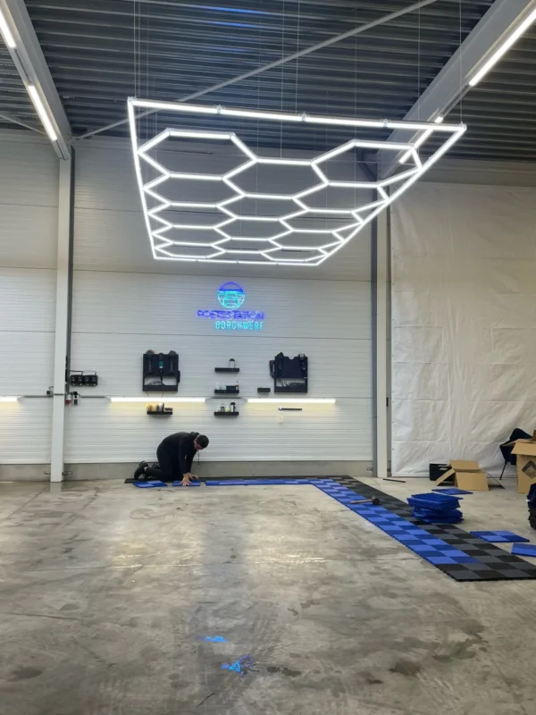 Hexagon ledlys 14Grid system med ramme og dimming - Bilde 2