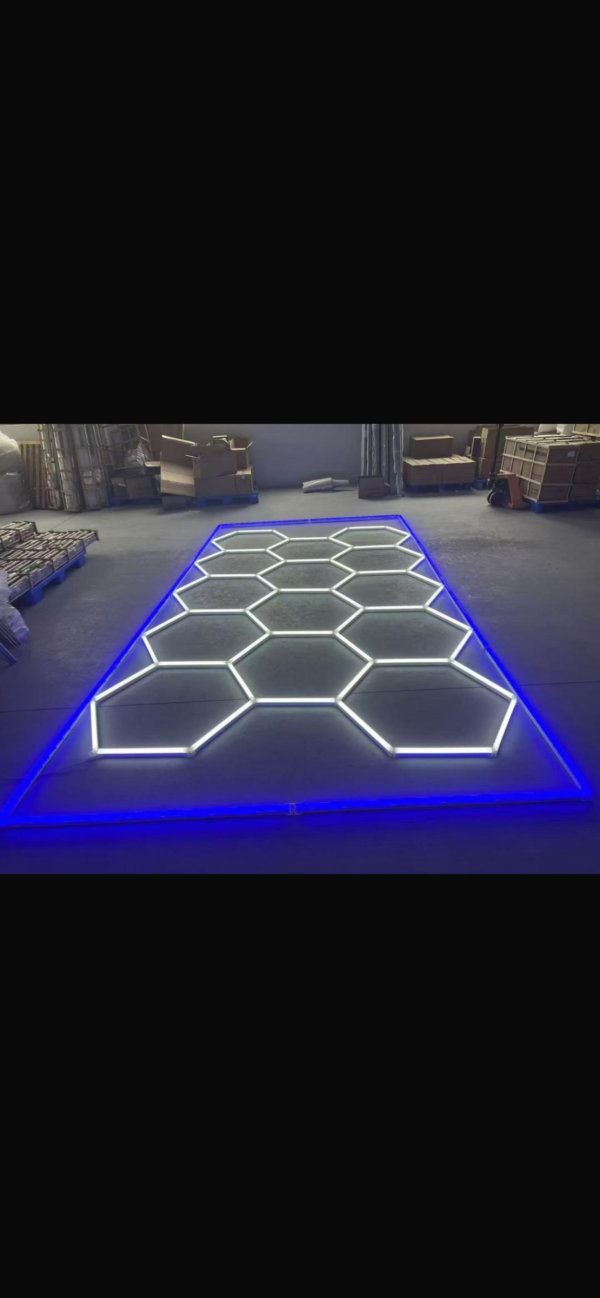 (Nyhet) Hexagon led lys 14Grid System med dimming og RGB lys i ramme rundt! - Bilde 5