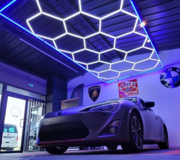 (Nyhet) Hexagon led lys 14Grid System med dimming og RGB lys i ramme rundt! - Bilde 3